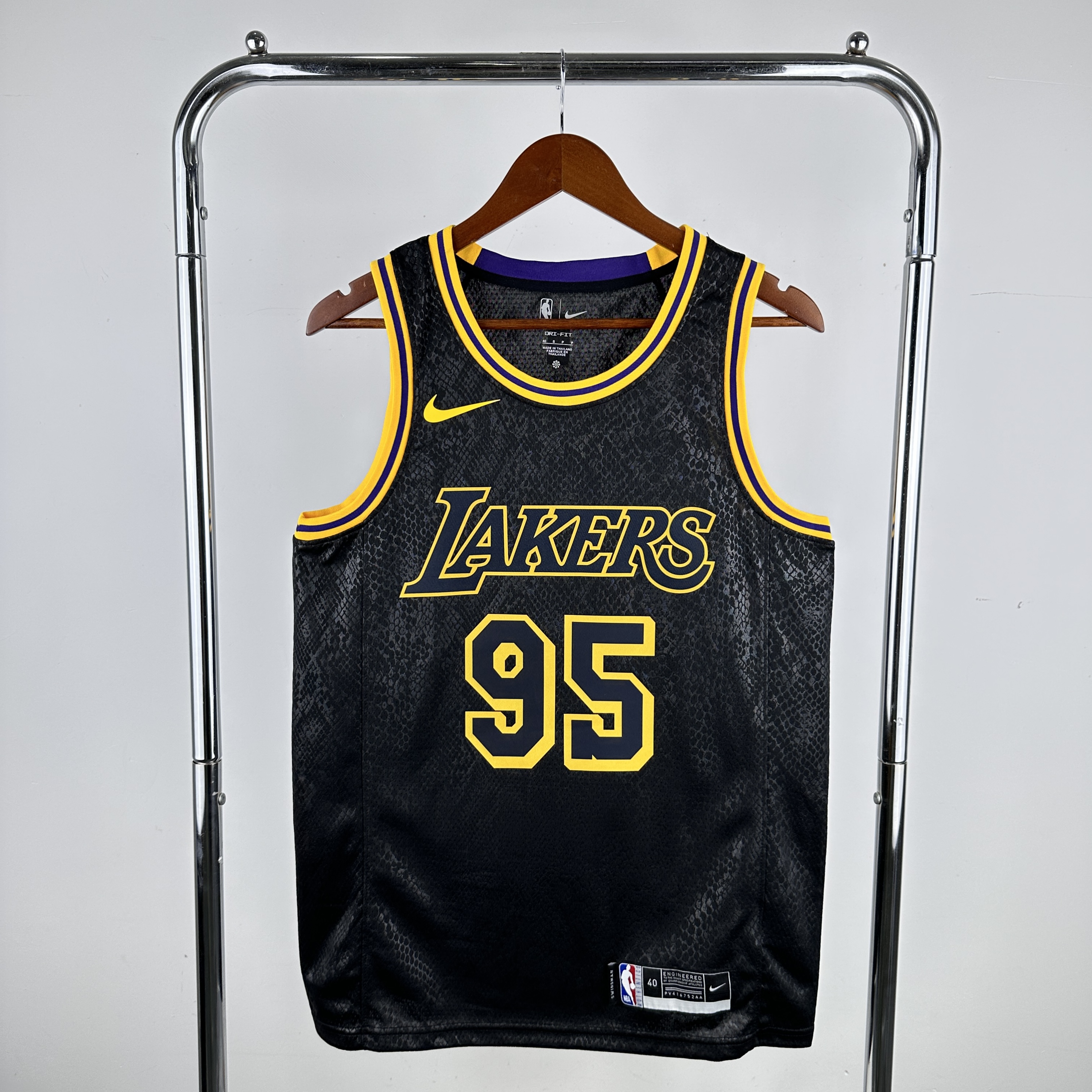 Men Los Angeles Lakers 95 Toscano Stitched Black Nike NBA 2024 Jersey